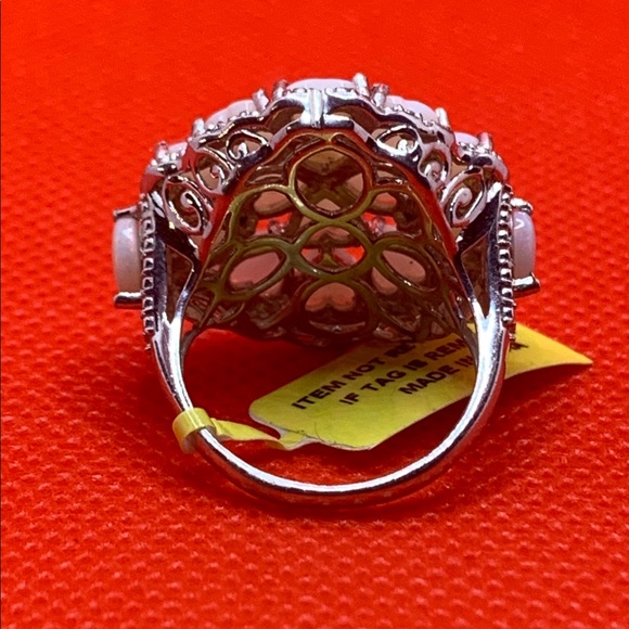 WHITE OPAL TOPAZ HEART RING - Picture 7 of 7